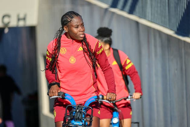Herzogenaurach, Germany 07 April 2026 Media training session for the German womens national soccer team in preparation for the World Cup qualifiers Pictured Copyright: HMBxMedia MadeleinexFantini