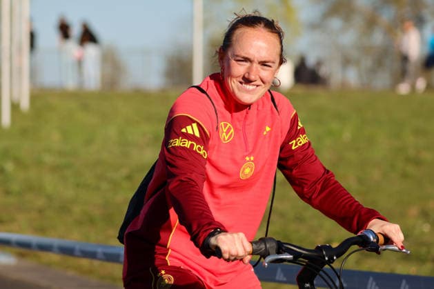 Herzogenaurach, Germany 07 April 2026 Media training session for the German womens national soccer team in preparation for the World Cup qualifiers Pictured Lisanne Gräwe Graewe Germany Copyright: HMBxMedia MadeleinexFantini