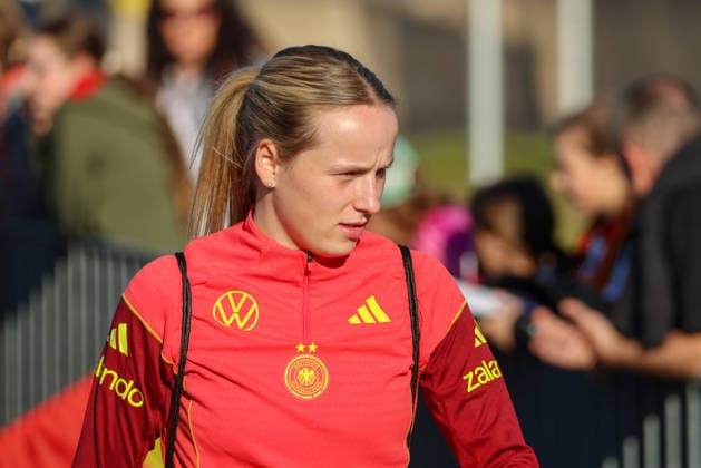 Herzogenaurach, Germany 07 April 2026 Media training session for the German womens national soccer team in preparation for the World Cup qualifiers In the picture Franziska Kett Germany Copyright: HMBxMedia MadeleinexFantini