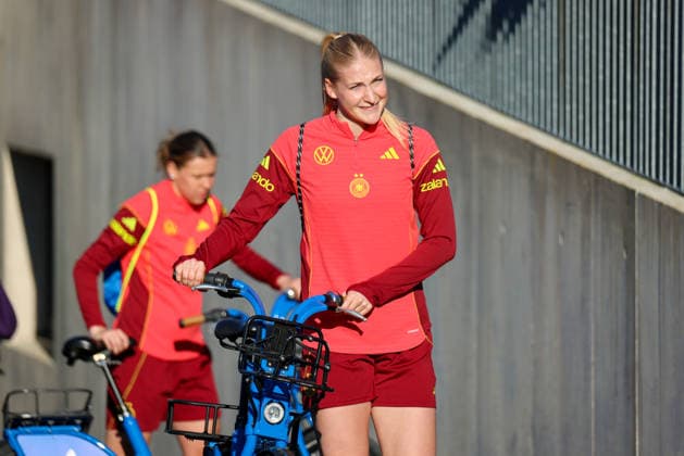 Herzogenaurach, Germany 07 April 2026 Media training session for the German womens national soccer team in preparation for the World Cup qualifiers Pictured Copyright: HMBxMedia MadeleinexFantini