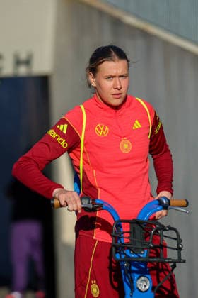 Herzogenaurach, Germany 07 April 2026 Media training session for the German womens national soccer team in preparation for the World Cup qualifiers In the picture Larissa Mühlhaus Muehlhaus Germany Copyright: HMBxMedia MadeleinexFantini