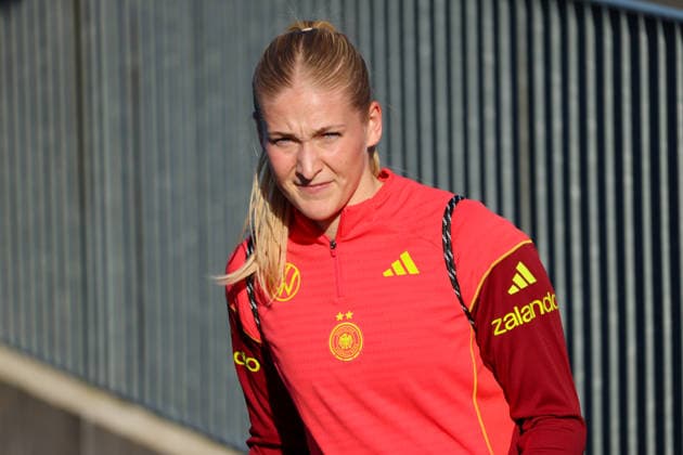 Herzogenaurach, Germany 07 April 2026 Media training session for the German womens national soccer team in preparation for the World Cup qualifiers Pictured Copyright: HMBxMedia MadeleinexFantini
