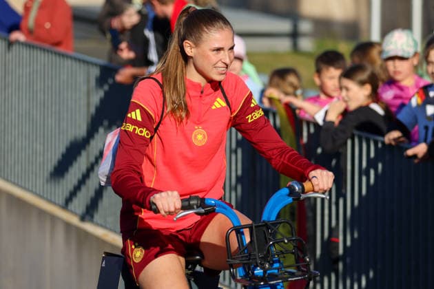 Herzogenaurach, Germany 07 April 2026 Media training session for the German womens national soccer team in preparation for the World Cup qualifiers Pictured Copyright: HMBxMedia MadeleinexFantini