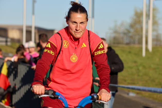 Herzogenaurach, Germany 07 April 2026 Media training session for the German womens national soccer team in preparation for the World Cup qualifiers Pictured Copyright: HMBxMedia MadeleinexFantini
