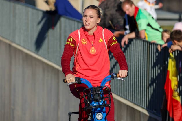 Herzogenaurach, Germany 07 April 2026 Media training session for the German womens national soccer team in preparation for the World Cup qualifiers Pictured Copyright: HMBxMedia MadeleinexFantini