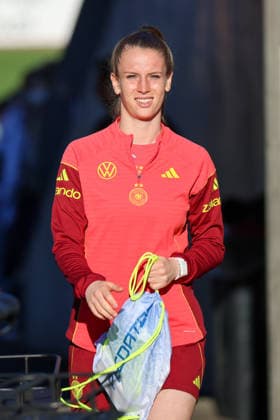 Herzogenaurach, Germany 07 April 2026 Open media training session for the German womens national soccer team in preparation for the World Cup qualifiers Pictured Copyright: HMBxMedia MadeleinexFantini
