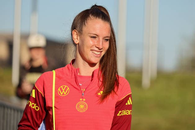 Herzogenaurach, Germany 07 April 2026 Open media training session for the German womens national soccer team in preparation for the World Cup qualifiers Pictured Copyright: HMBxMedia MadeleinexFantini