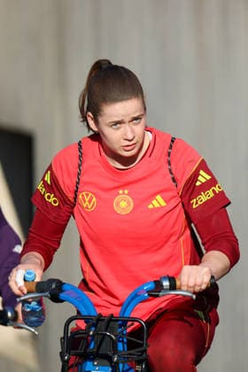 Herzogenaurach, Germany 07 April 2026 Media training session for the German womens national soccer team in preparation for the World Cup qualifiers Pictured Copyright: HMBxMedia MadeleinexFantini