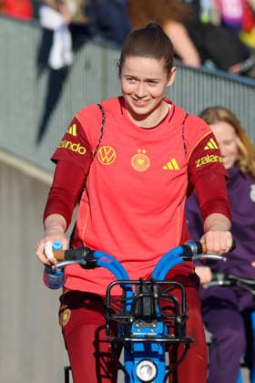 Herzogenaurach, Germany 07 April 2026 Media training session for the German womens national soccer team in preparation for the World Cup qualifiers Pictured Copyright: HMBxMedia MadeleinexFantini