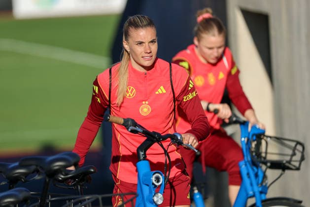 Herzogenaurach, Germany 07 April 2026 Media training session for the German womens national soccer team in preparation for the World Cup qualifiers Pictured Copyright: HMBxMedia MadeleinexFantini