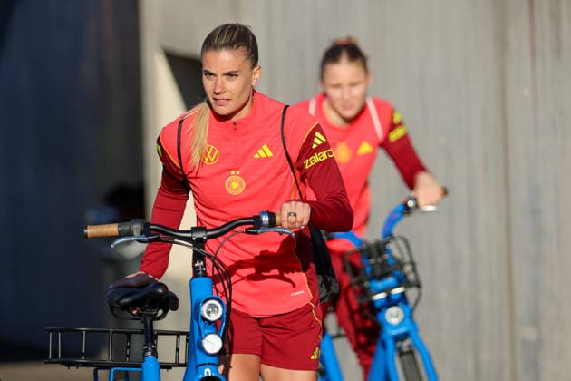 Herzogenaurach, Germany 07 April 2026 Media training session for the German womens national soccer team in preparation for the World Cup qualifiers Pictured Copyright: HMBxMedia MadeleinexFantini