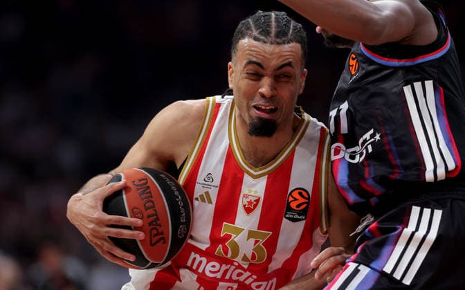 Crvena Zvezda v Paris Basketball, Euroleague, season 2025 2026, round 36 Belgrade, Serbia. 7th April, 2026. Crvena Zvezda s Jordan Nwora during Euroleague basketball match between Crvena Zvezda (Red Star) and Paris on April 7. 2026. in Belgrade, Serbia. Belgrade Serbia Copyright: xPedjaxMilosavljevic STARSPORTx