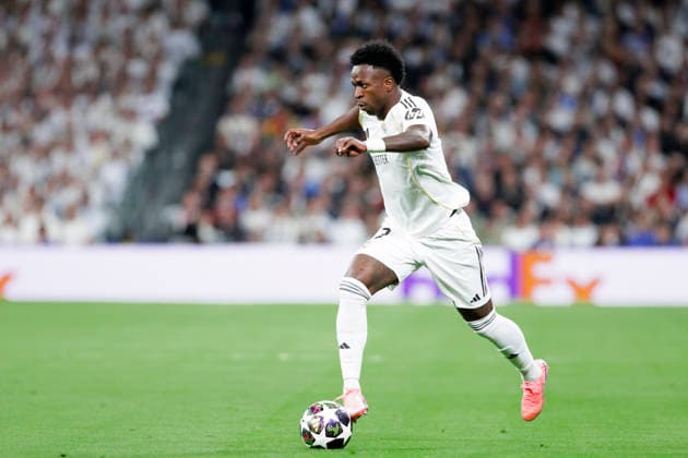 UEFA champions league - Real Madrid vs Bayern Munchen MADRID, SPAIN - April 7:Vinicius Jr of Real Madrid in action during the UEFA champions league 2025 26 Quarter-finals first leg match between Real Madrid and Bayern Munchen at Santiago Bernabeu Stadium. (Photo by Guille Martinez f22photo) Madrid Santiago Bernabeu Stadium Spain Copyright: xGuillermoxMartinezx