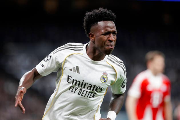 UEFA champions league - Real Madrid vs Bayern Munchen MADRID, SPAIN - April 7:Vinicius Jr of Real Madrid reacts to a missed opportunity during the UEFA champions league 2025 26 Quarter-finals first leg match between Real Madrid and Bayern Munchen at Santiago Bernabeu Stadium. (Photo by Guille Martinez f22photo) Madrid Santiago Bernabeu Stadium Spain Copyright: xGuillermoxMartinezx