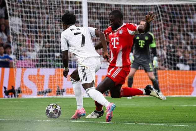UEFA Champions League 2025 2026 quarter final, Real Madrid FC Bayern Munich, at Estadio Bernabeu in Madrid Spain April 07, 2026, Madrid, Madrid, Spain Vinicius Junior of Real Madrid during the UEFA Champions League 2025 2026 quarter final, Real Madrid FC Bayern Munich, at Estadio Bernabeu in Madrid Spain Madrid Madrid Madrid Spain Copyright: xAlejandroxMatiasx
