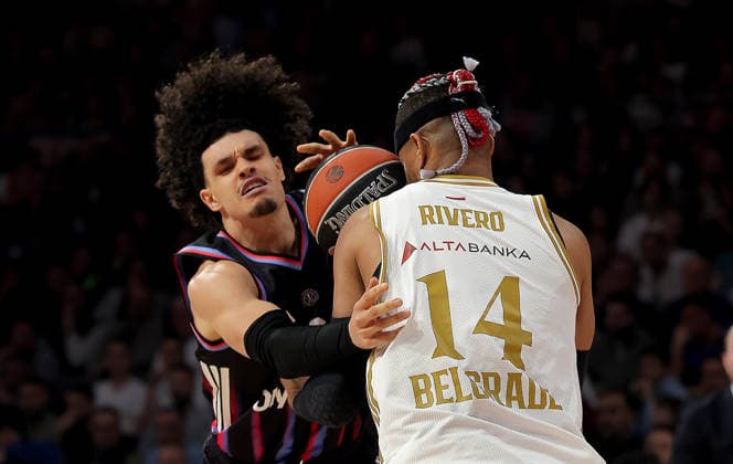 Crvena Zvezda v Paris Basketball, Euroleague, season 2025 2026, round 36 Belgrade, Serbia. 7th April, 2026. Nadir Hifi, 2 of Paris Basketball during Euroleague basketball match between Crvena Zvezda (Red Star) and Paris on April 7. 2026. in Belgrade, Serbia. Belgrade Serbia Copyright: xPedjaxMilosavljevic STARSPORTx