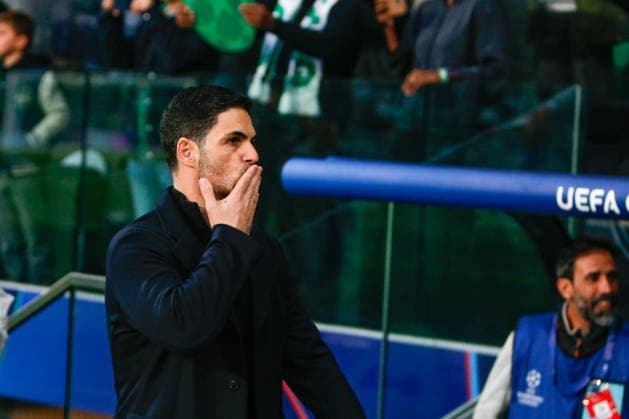Estádio Jose Alvalde Mikel Arteta head coach of Arsenal FC reacts during the UEFA Champions League 2025 26 Quarter-Final First Leg match between Sporting Clube de Portugal and Arsenal FC at Estadio Jose Alvalade on April 07, 2026 in Lisbon, Portugal. Sporting Clube de Portugal vs Arsenal FC - UEFA Champions League 2025 26 (Valter Gouveia SPP)  Copyright: xValterxGouveia SPPx Sportspressphoto_SPR126330