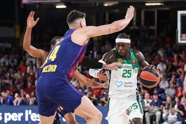 April 7, 2026, Barcelona, Barcelona, Spain: Kendrick Nunn of Panathinaikos Aktor Athens in action during the EuroLeague Regular Season Round 36 match played between FC Barcelona, Barca and Panathinaikos Aktor Athens at Palau Blaugrana on April 07, 2026 in Barcelona, Spain. Barcelona Spain - ZUMAa181 20260407_zaa_a181_258 Copyright: xJavierxBorregox