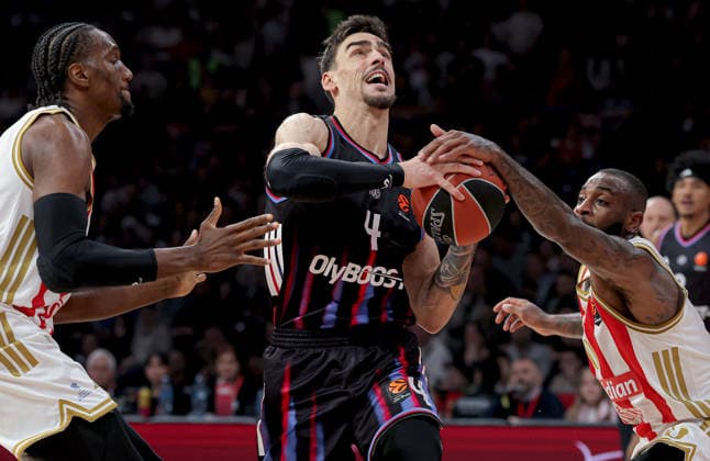 Crvena Zvezda v Paris Basketball, Euroleague, season 2025 2026, round 36 Belgrade, Serbia. 7th April, 2026. Leopold Cavaliere, 4 of Paris Basketball during Euroleague basketball match between Crvena Zvezda (Red Star) and Paris on April 7. 2026. in Belgrade, Serbia. Belgrade Serbia Copyright: xPedjaxMilosavljevic STARSPORTx