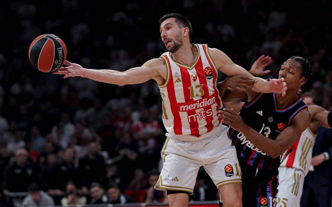 Crvena Zvezda v Paris Basketball, Euroleague, season 2025 2026, round 36 Belgrade, Serbia. 7th April, 2026. Crvena Zvezda s Ognjen Dobric during Euroleague basketball match between Crvena Zvezda (Red Star) and Paris on April 7. 2026. in Belgrade, Serbia. Belgrade Serbia Copyright: xPedjaxMilosavljevic STARSPORTx
