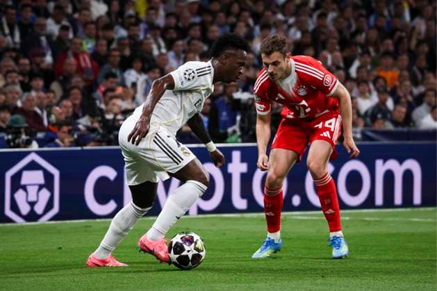 UEFA Champions League quarterfinal first leg soccer match Real Madrid vs Bayern Munich at Santiago Bernabeu stadium in Madrid, Spain. 07 April 2026 Vinicius Jr 900 Cordon Press  900 CordonxPress LOF - Champions League Real Madrid vs Bayern Munich