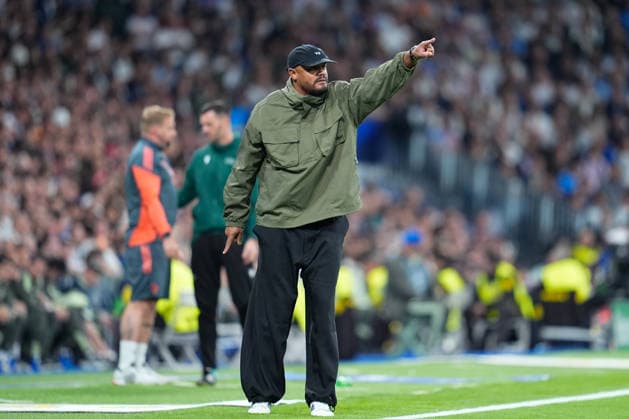 April 7, 2026, Madrid, Madrid, Spain: Vincent Kompany, head coach of Bayern Munich, gestures during the UEFA Champions League 2025 26 Quarter-finals First Leg match between Real Madrid C.F. and Bayern Munich at Bernabeu stadium on April 07, 2026, in Madrid, Spain. Real Madrid C.F. V Bayern Munich - UEFA Champions League 2025 26 Quarter-Finals First Leg  - ZUMAa181 20260407_zaa_a181_341 Copyright: xDennisxAgyemanx