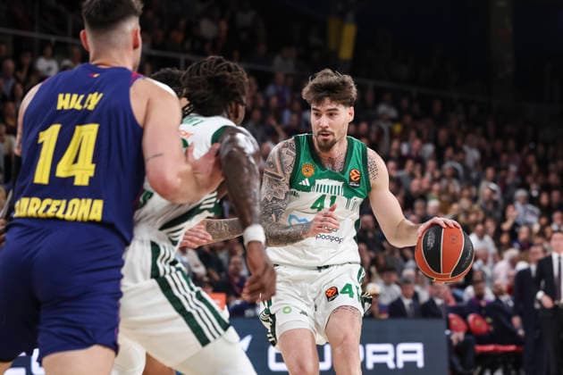 April 7, 2026, Barcelona, Barcelona, Spain: Juancho Hernangomez of Panathinaikos Aktor Athens in action during the EuroLeague Regular Season Round 36 match played between FC Barcelona, Barca and Panathinaikos Aktor Athens at Palau Blaugrana on April 07, 2026 in Barcelona, Spain. Barcelona Spain - ZUMAa181 20260407_zaa_a181_270 Copyright: xJavierxBorregox