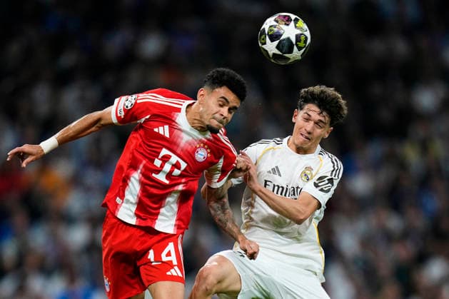 ESP: Real Madrid v Bayern Munich. UEFA Champions League. Quarter-Finals, First Leg. Luis Diaz of FC Bayern Munchen and Thiago Pitarch of Real Madrid CF during the UEFA Champions League match, between Real Madrid and Bayern Munich, Quarter-Finals, first leg, played at Santiago Bernabeu Stadium on April 7, 2026 in Madrid, Spain. Copyright: xCesarxCebollax xPRESSINPHOTOx PS_260407_RMA_BAY_2526_052