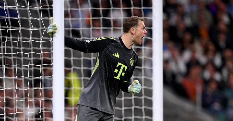 FOOTBALL CHAMPIONS LEAGUE SEASON 2025 2026 Quarter-final first leg 07 04 2026 Real Madrid FC Bayern Muenchen Goalkeeper Manuel Neuer FC Bayern Muenchen