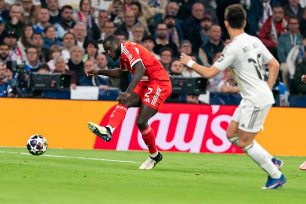 REAL MADRID CF v BAYERN MUNCHEN. CHAMPIONS LEAGUE 2025 2026. QUARTER FINALS. 1ST LEG MATCH. UEFA Champions league Real Madrid v Bayern Munchen - FC Bayern MunchenÂ s Dayot Upamecano during Champions League Quarter-finals, first leg match. April 7, 2026. (ALTERPHOTOS Tomas Garrido) MadridSpain  Copyright: xTomasxGarridox