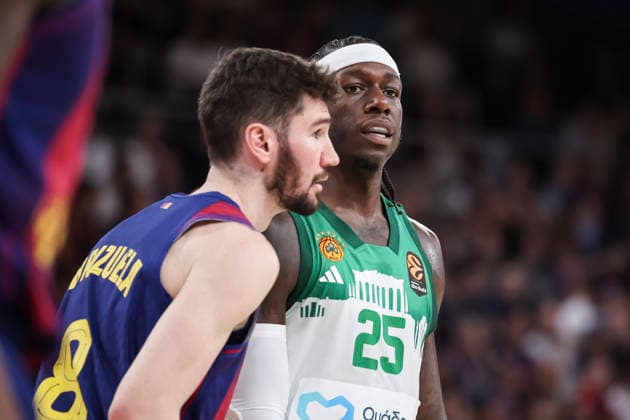 April 7, 2026, Barcelona, Barcelona, Spain: Kendrick Nunn of Panathinaikos Aktor Athens looks on during the EuroLeague Regular Season Round 36 match played between FC Barcelona, Barca and Panathinaikos Aktor Athens at Palau Blaugrana on April 07, 2026 in Barcelona, Spain. Barcelona Spain - ZUMAa181 20260407_zaa_a181_310 Copyright: xJavierxBorregox