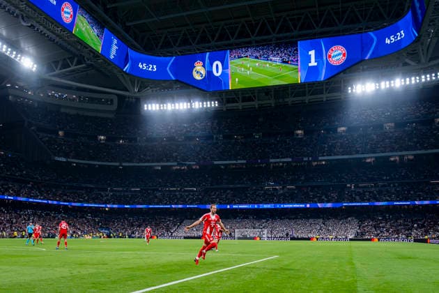 Real Madrid CF v FC Bayern Munchen - UEFA Champions League 2025 26 Quarter-Final First Leg MADRID, SPAIN - APRIL 7: Harry Kane of FC Bayern Munchen celebrates his goal during he UEFA Champions League 2025 26 Quarter-Final First Leg match between Real Madrid CF and FC Bayern Munchen at Estadio Santiago Bernabeu on April 7, 2026 in Madrid, Spain. Madrid Estadio Santiago Bernabeu Madrid Spain Copyright: xAlbertoxGardinx AGardin_20260407_Foot_Champ_Real_Madrid_Bayern_Munich_1070