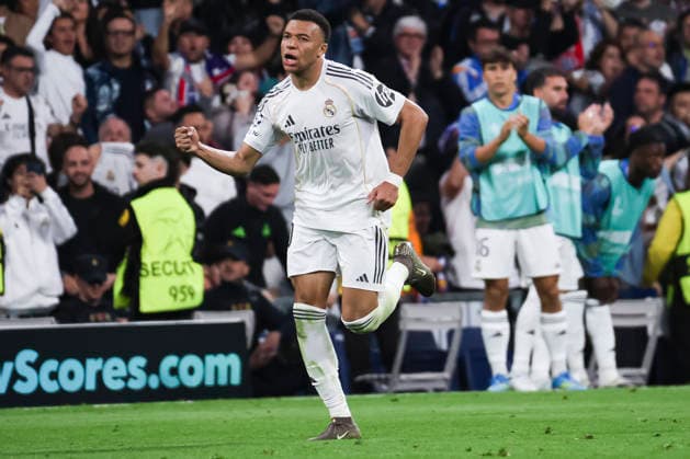 UEFA Champions League 2025 2026 quarter final, Real Madrid FC Bayern Munich, at Estadio Bernabeu in Madrid Spain April 07, 2026, Madrid, Madrid, Spain Kylian Mbappe of Real Madrid celebrates his goal during the UEFA Champions League 2025 2026 quarter final, Real Madrid FC Bayern Munich, at Estadio Bernabeu in Madrid Spain Madrid Madrid Madrid Spain Copyright: xAlejandroxMatiasx