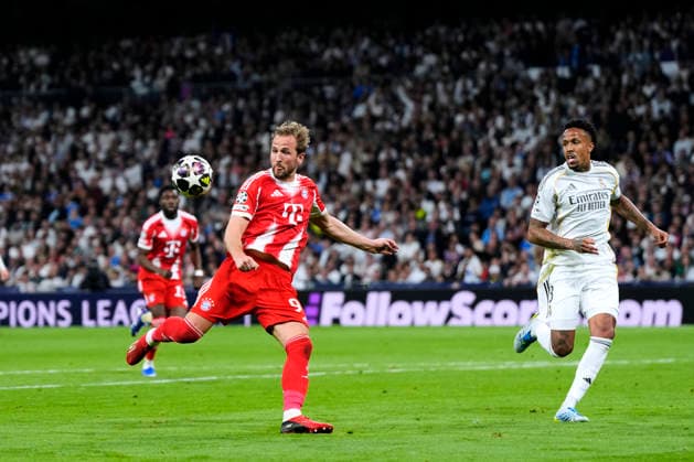 ESP: Real Madrid v Bayern Munich. UEFA Champions League. Quarter-Finals, First Leg. Harry Kane of FC Bayern Munchen and Eder Militao of Real Madrid CF during the UEFA Champions League match, between Real Madrid and Bayern Munich, Quarter-Finals, first leg, played at Santiago Bernabeu Stadium on April 7, 2026 in Madrid, Spain. Copyright: xCesarxCebollax xPRESSINPHOTOx PS_260407_RMA_BAY_2526_091