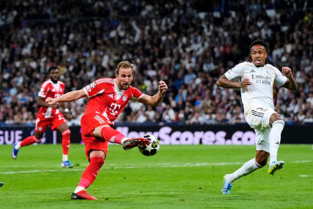 ESP: Real Madrid v Bayern Munich. UEFA Champions League. Quarter-Finals, First Leg. Harry Kane of FC Bayern Munchen and Eder Militao of Real Madrid CF during the UEFA Champions League match, between Real Madrid and Bayern Munich, Quarter-Finals, first leg, played at Santiago Bernabeu Stadium on April 7, 2026 in Madrid, Spain. Copyright: xCesarxCebollax xPRESSINPHOTOx PS_260407_RMA_BAY_2526_093