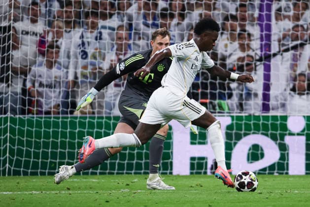UEFA Champions League 2025 2026 quarter final, Real Madrid FC Bayern Munich, at Estadio Bernabeu in Madrid Spain April 07, 2026, Madrid, Madrid, Spain Vinicius Junior of Real Madrid during the UEFA Champions League 2025 2026 quarter final, Real Madrid FC Bayern Munich, at Estadio Bernabeu in Madrid Spain Madrid Madrid Madrid Spain Copyright: xAlejandroxMatiasx