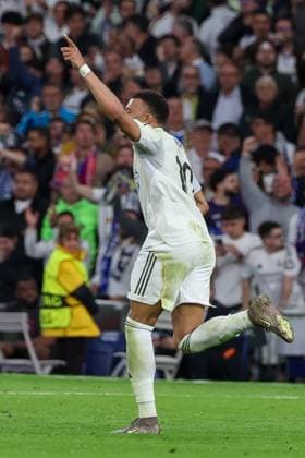 Kylian Mbappe 10 Real Madrid celebrates his goal for 1 2, Real Madrid vs FC Bayern Muenchen, Football, Men, UEFA Champions League, Season 2025 2026, Quarter Final First Leg Quarter Finals 1st Leg , 07 04 2026 Madrid Madrid Spain Copyright: xkolbert-press MartinxAgüerax