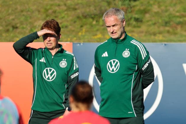 Herzogenaurach, Germany 07 April 2026 Open training session for the German womens national soccer team in preparation for the World Cup qualifiers Pictured from left Copyright: HMBxMedia MadeleinexFantini