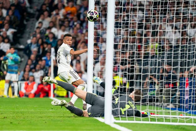 UEFA Champions league Real Madrid v Bayern Munchen - Real Madrid CF s Kylian Mbappe during Champions League Quarter-finals, first leg match. April 7, 2026. (202604071524)
