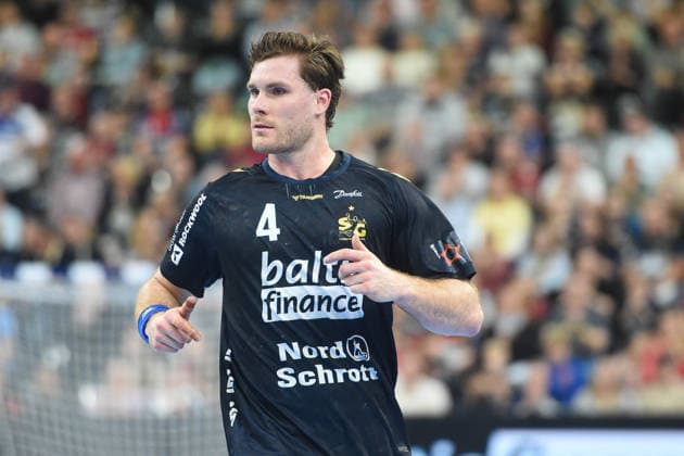 Handball I Men I Season 2025 2026 I EHF European League I Playoffs I Second leg I SG Flensburg Handewitt Skanderborg Aarhus Handball I 07 04 2026 Johannes Golla 4, SG Flensburg Handewitt Copyright: xLobeca JanxKirschnerx