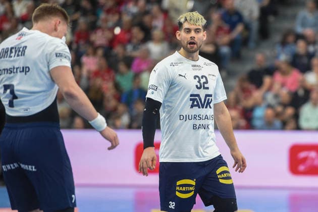 Handball I Men I Season 2025 2026 I EHF European League I Playoffs I Second leg I SG Flensburg Handewitt Skanderborg Aarhus Handball I 07 04 2026 Fredrik Olsson 32, SAH Copyright: xLobeca JanxKirschnerx
