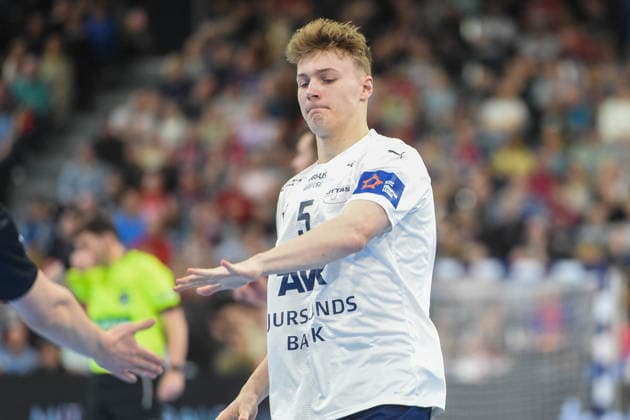 Handball I Men I Season 2025 2026 I EHF European League I Playoffs I Second leg I SG Flensburg Handewitt Skanderborg Aarhus Handball I 07 04 2026 Alexander Jensen 5, SAH Copyright: xLobeca JanxKirschnerx