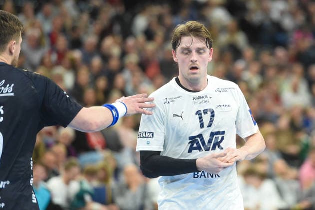 Handball I Men I Season 2025 2026 I EHF European League I Playoffs I Second leg I SG Flensburg Handewitt Skanderborg Aarhus Handball I 07 04 2026 Andreas Sögaard Rasmussen 17, SAH Copyright: xLobeca JanxKirschnerx