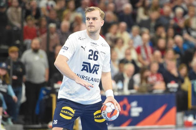 Handball I Men I Season 2025 2026 I EHF European League I Playoffs I Second leg I SG Flensburg Handewitt Skanderborg Aarhus Handball I 07 04 2026 Johan Hansen 26, SAH Copyright: xLobeca JanxKirschnerx