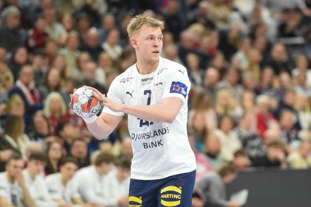 Handball I Men I Season 2025 2026 I EHF European League I Playoffs I Second leg I SG Flensburg Handewitt Skanderborg Aarhus Handball I 07 04 2026 Christoffer Dreyer 7, SAH Copyright: xLobeca JanxKirschnerx