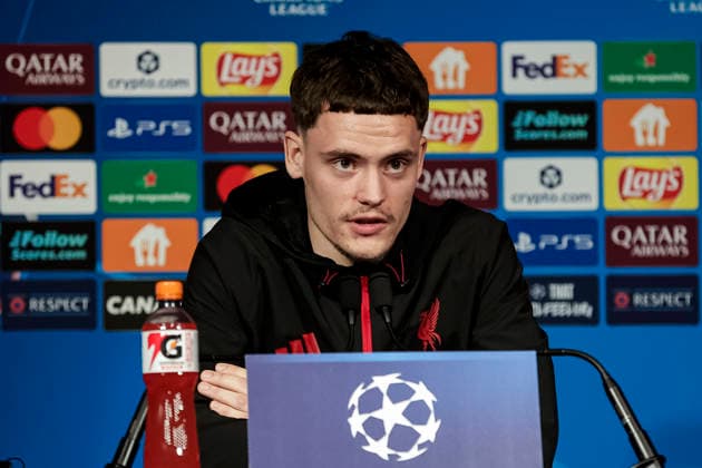 Paris, France April 7 Florian Wirtz of Liverpool talks during the press conference of Liverpool FC at Parc des Princes on April 7, 2026 in Paris, France Photo by JustPictures Paris Parc des Princes France Copyright: x x2026xEurasiaxSportxImagesx jp-en-EuSpIm-AB6_Liverpool_Pressconf_07Apr2026_PR121