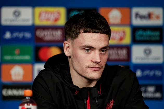 Paris, France April 7 Florian Wirtz of Liverpool talks during the press conference of Liverpool FC at Parc des Princes on April 7, 2026 in Paris, France Photo by JustPictures Paris Parc des Princes France Copyright: x x2026xEurasiaxSportxImagesx jp-en-EuSpIm-AB6_Liverpool_Pressconf_07Apr2026_PR162