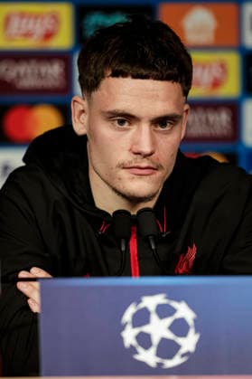 Paris, France April 7 Florian Wirtz of Liverpool talks during the press conference of Liverpool FC at Parc des Princes on April 7, 2026 in Paris, France Photo by JustPictures Paris Parc des Princes France Copyright: x x2026xEurasiaxSportxImagesx jp-en-EuSpIm-AB6_Liverpool_Pressconf_07Apr2026_PR225