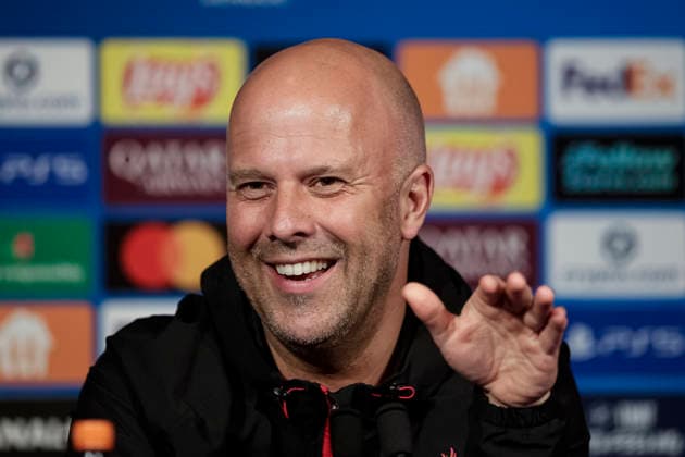 Paris, France April 7 Liverpool Head Coach Arne Slot talks during the press conference of Liverpool FC at Parc des Princes on April 7, 2026 in Paris, France Photo by JustPictures Paris Parc des Princes France Copyright: x x2026xEurasiaxSportxImagesx jp-en-EuSpIm-AB6_Liverpool_Pressconf_07Apr2026_PR927