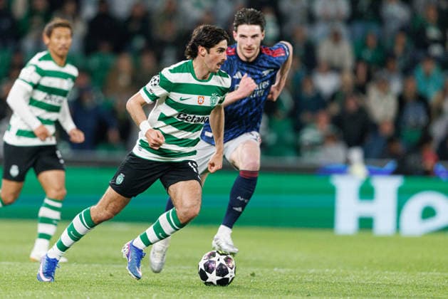 Francisco Trincao seen during UEFA Champions League quarterfinal game between teams of Sporting CP and Arsenal FC at Estadio Jose Alvalade (Maciej Rogowski Ball Raw Images) Lisbon Estadio Jose Alvalade Portugal Copyright: xMaciejxRogowskix MaciejRogowskiSportingArsenal2526367